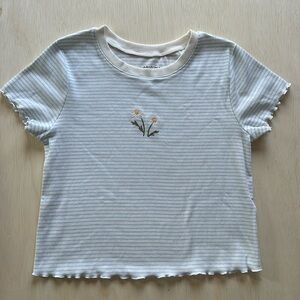 Junior women size large flower crop top
